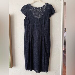 Adrianna Papell navy lace dress 10